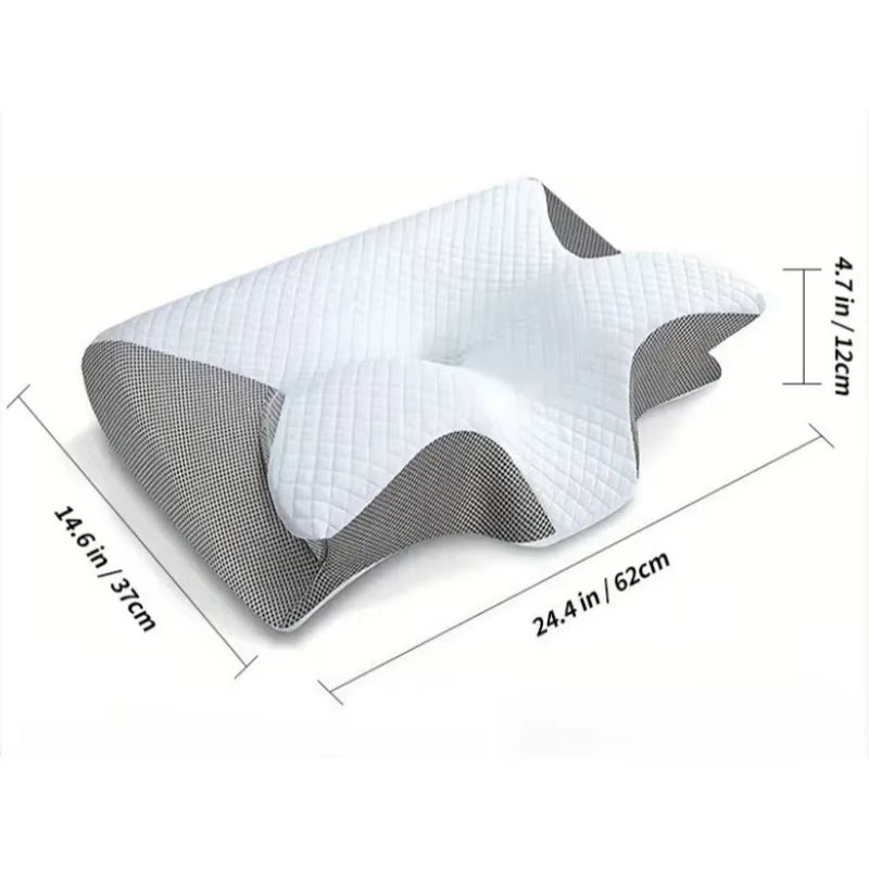 New Horn-Shaped Butterfly-Shaped Memory Foam Slow Rebound Memory Pillow, Non-Sagging Neck Support Pillow